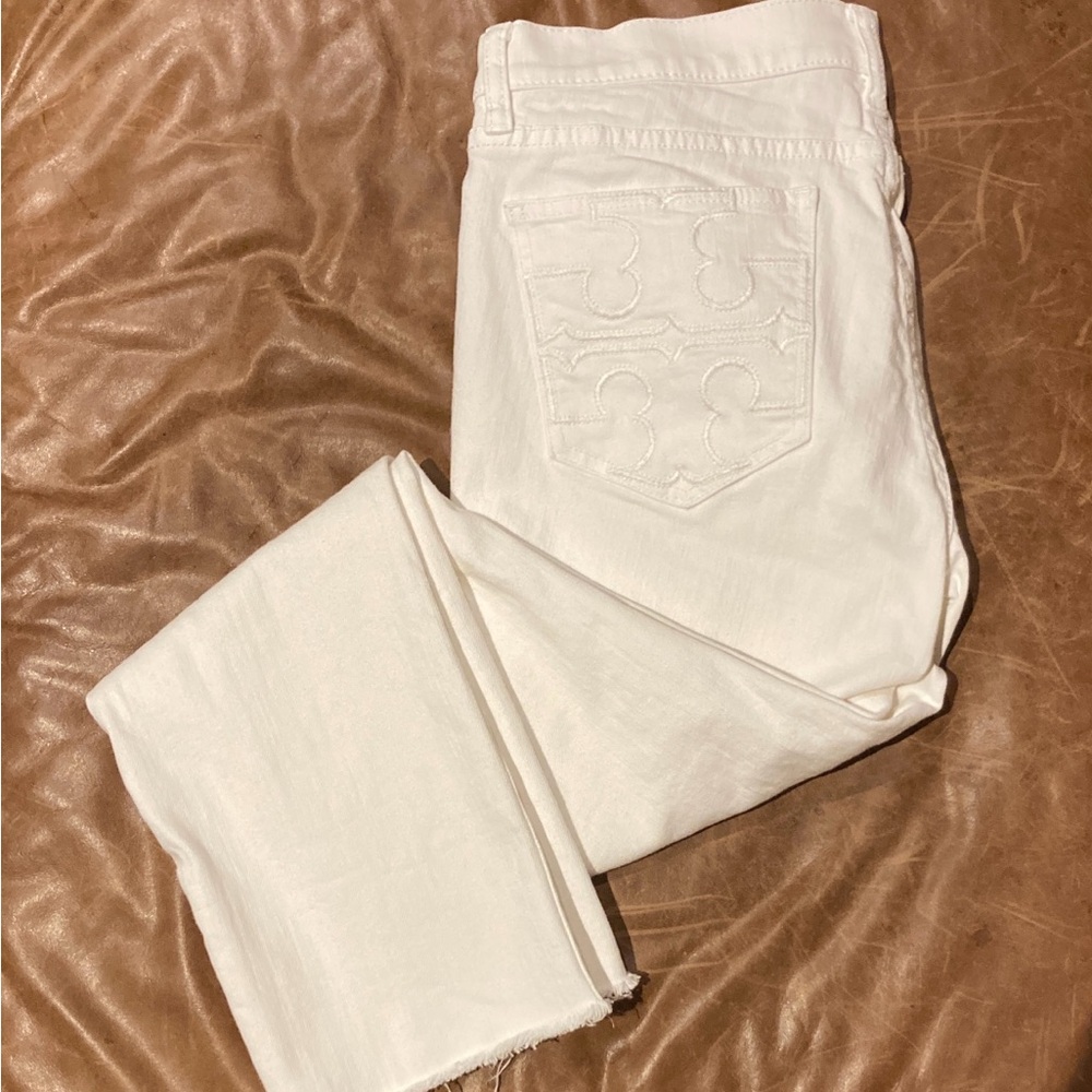 Tory Burch Super Skinny White Jeans
